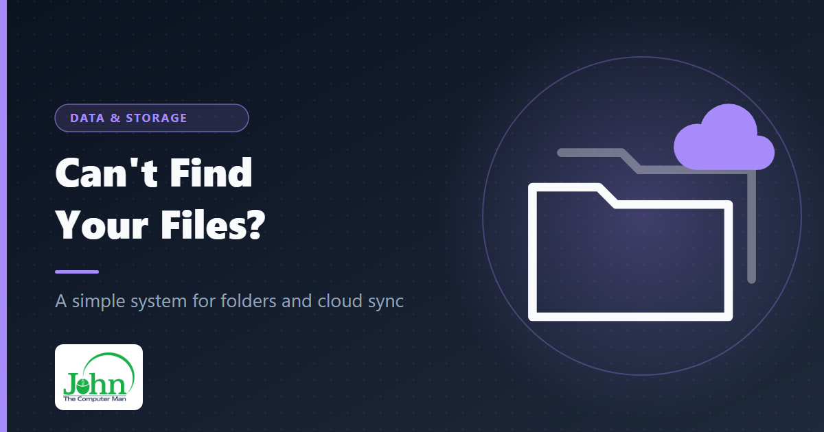 Illustration of stacked folders with a cloud sync symbol