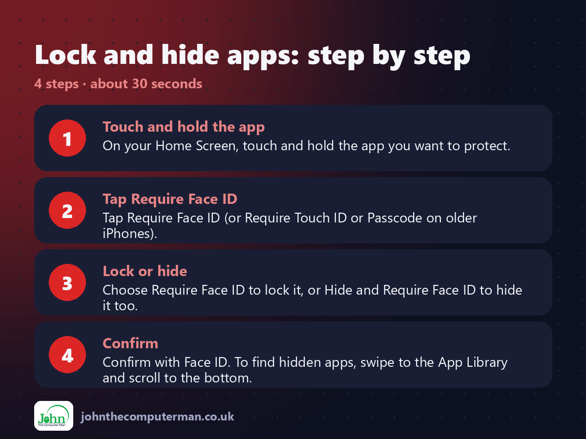 4 steps to use Lock and hide apps on iPhone