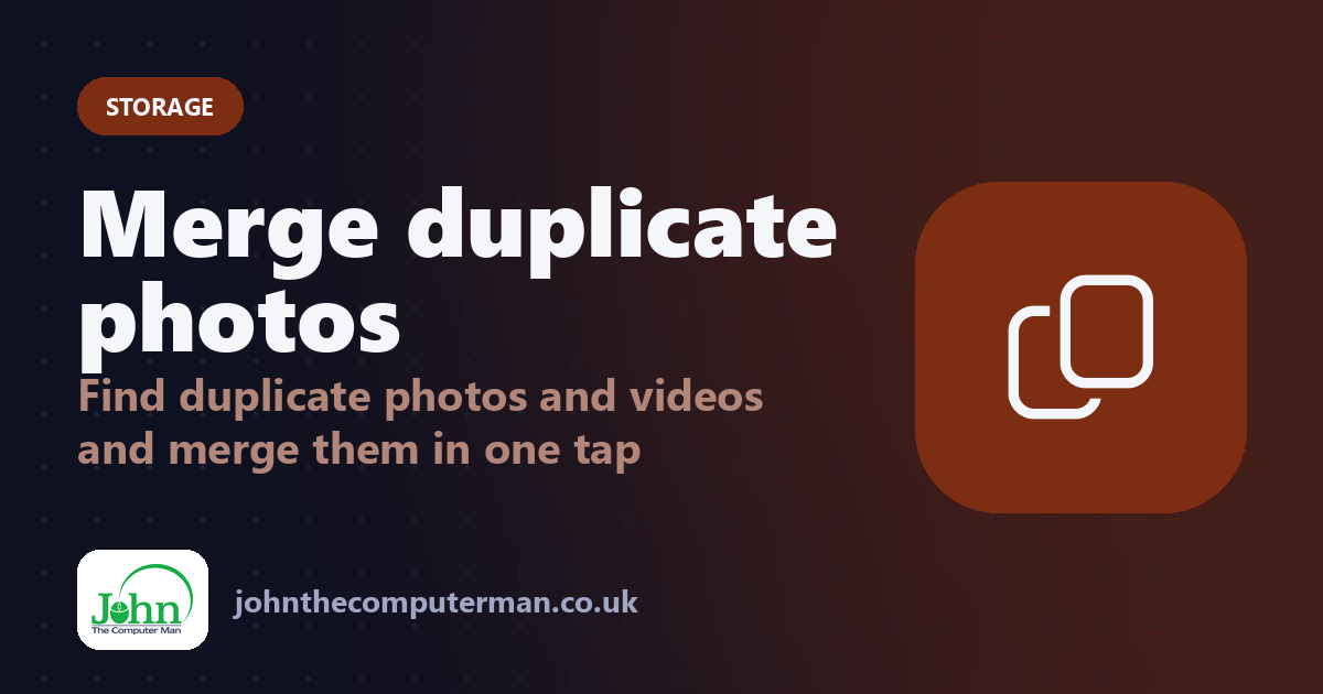 Merge duplicate photos: Find duplicate photos and videos and merge them in one tap