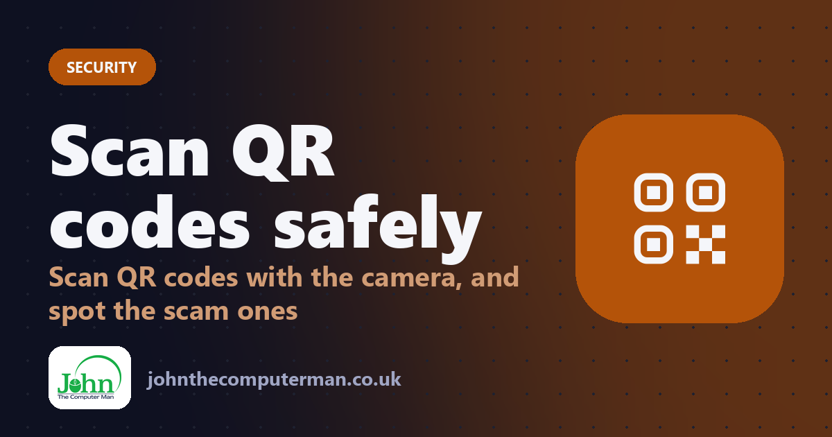 Scan QR codes safely: Scan QR codes with the camera, and spot the scam ones