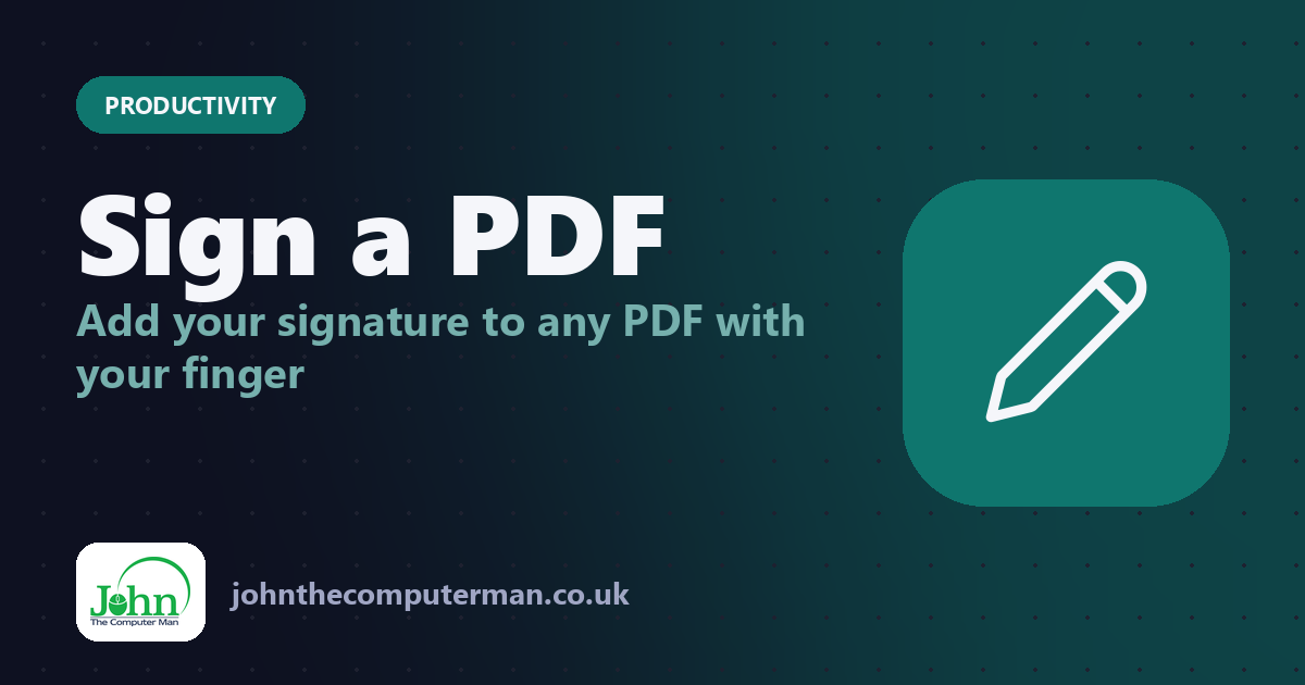 Sign a PDF: Add your signature to any PDF with your finger