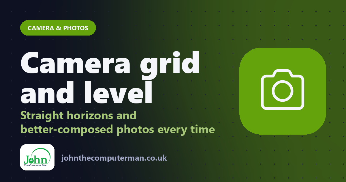 Camera grid and level: Straight horizons and better-composed photos every time