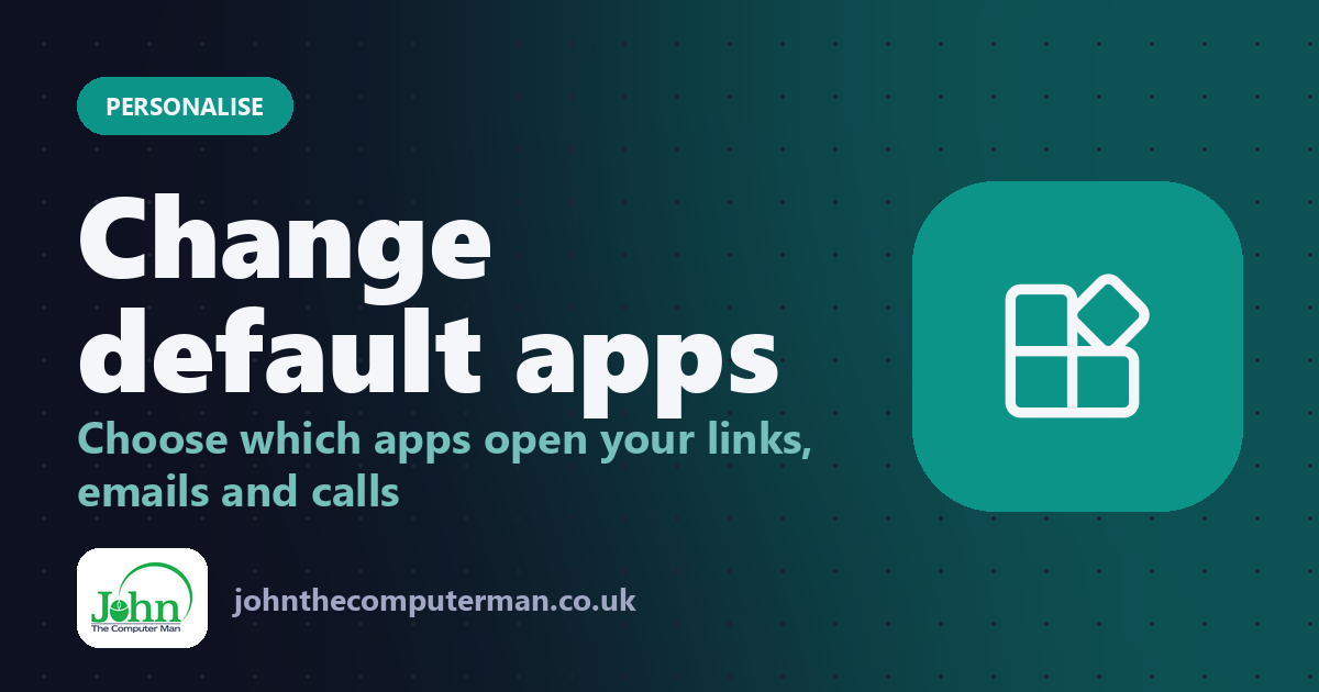 Change default apps: Choose which apps open your links, emails and calls